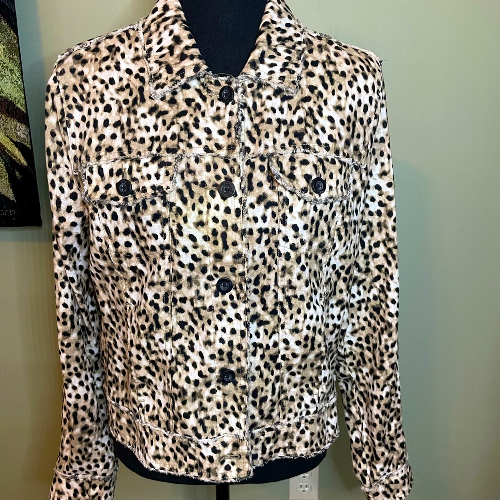 Tommy Bahama Animal-Print Shacket in 100% Linen Sz S/P